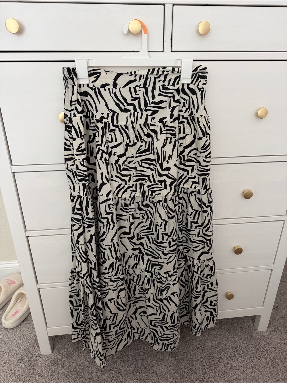 a new day Black & White Tiered Zebra-Print Maxi Skirt
